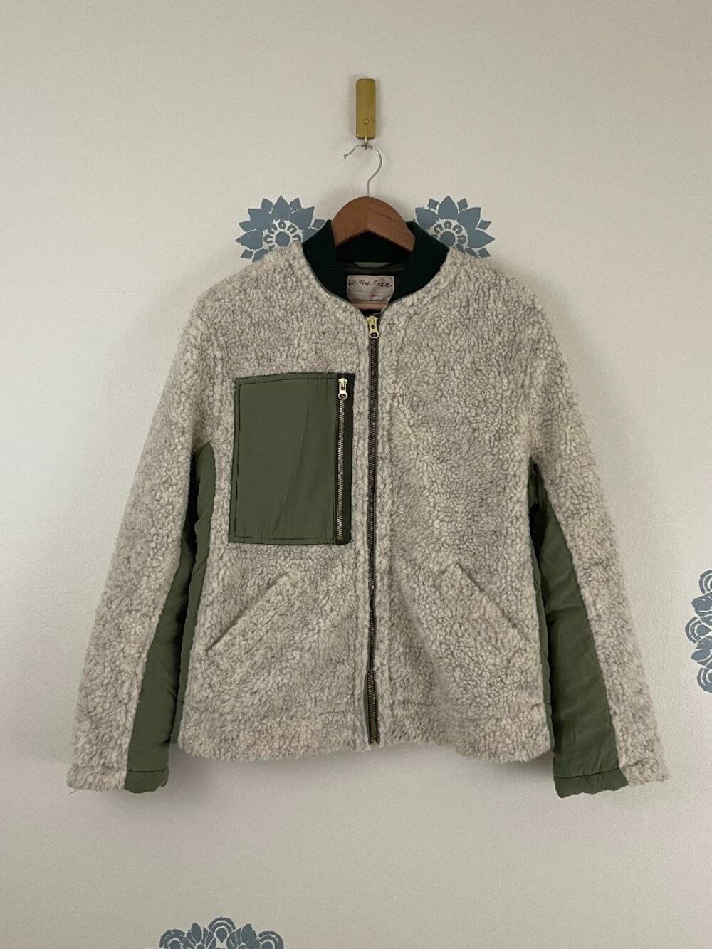Free People We The Free Rivington Sherpa Jacket in Oatmeal Size XS